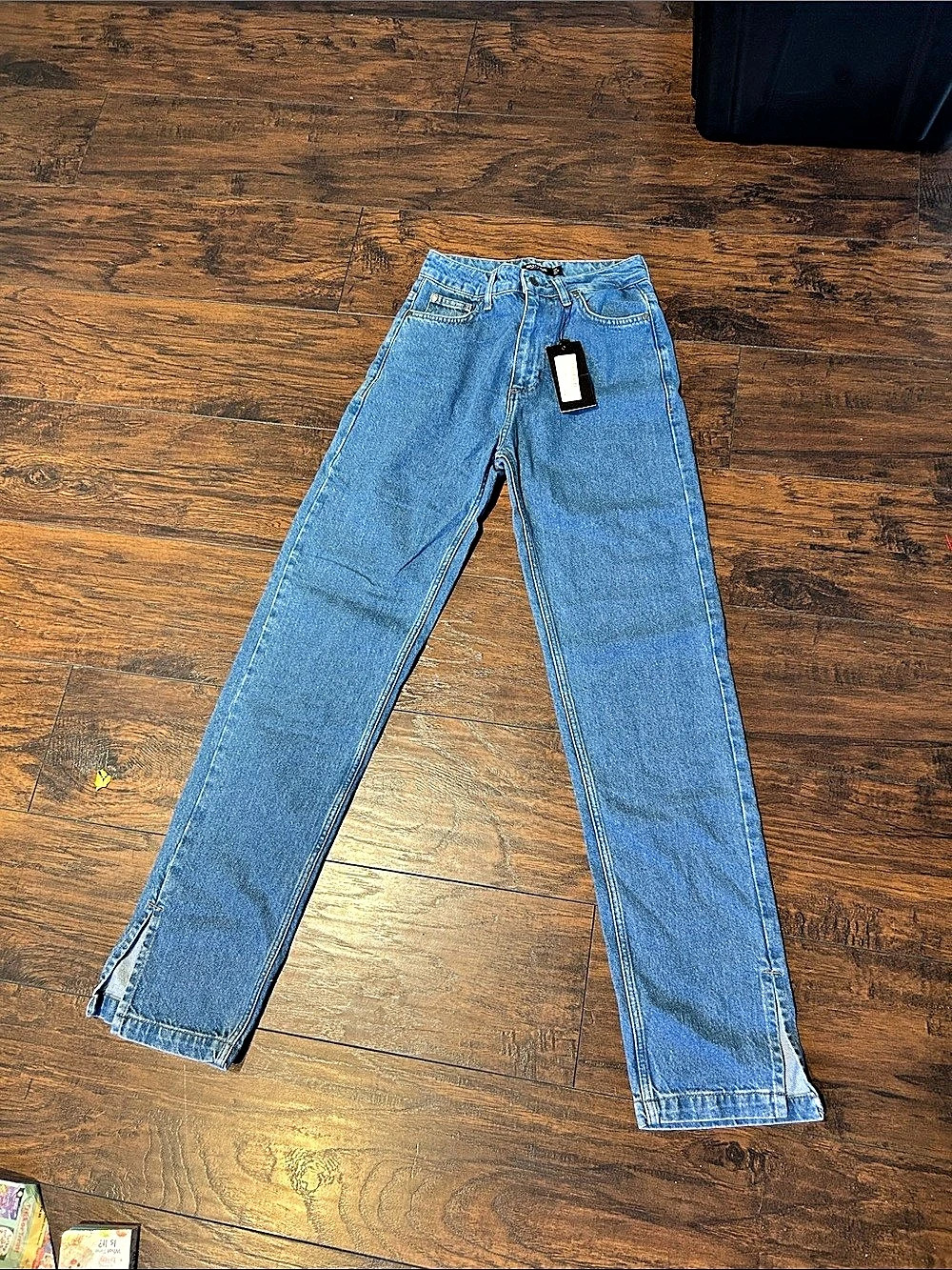 Nasty Gal Split Straight Leg Jeans Straight Leg Jeans in Blue US 2 NWT